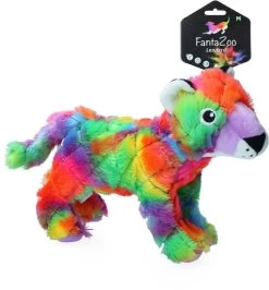 FantaZoo Luipaard Kleurrijke En Gerecyclede Honden Knuffel – Zeer Stevig, Zacht En Duurzaam – Maat M 30x17cm – Geschikt Voor Medium Hond