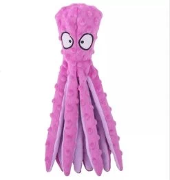 Honden Speelgoed Piep Kraak Pluche Hondenknuffel Octopus – Paars – Dutchwide