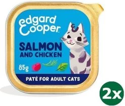 Edgard & Cooper Kat Adult Pate Zalm / Kip Kattenvoer 2x 16×85 Gr