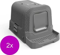 Adori Kattentoilet Rattan 69x42x41 Cm – Kattenbak – 2 X Antraciet