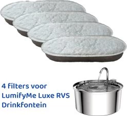 Drinkfontein Filters – 4 Stuks – LumifyMe RVS Drinkfontein