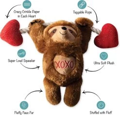 Petshop By Fringe Studio – 314104 – Beclaws I Love You – Hondenspeelgoed – Speelgoed Hond – Verjaardag Hond – Knuffel Hond – Honden Speelgoed – Hondenspeeltje – Pluche Speelgoed Hond – Pluche Hondenspeelgoed