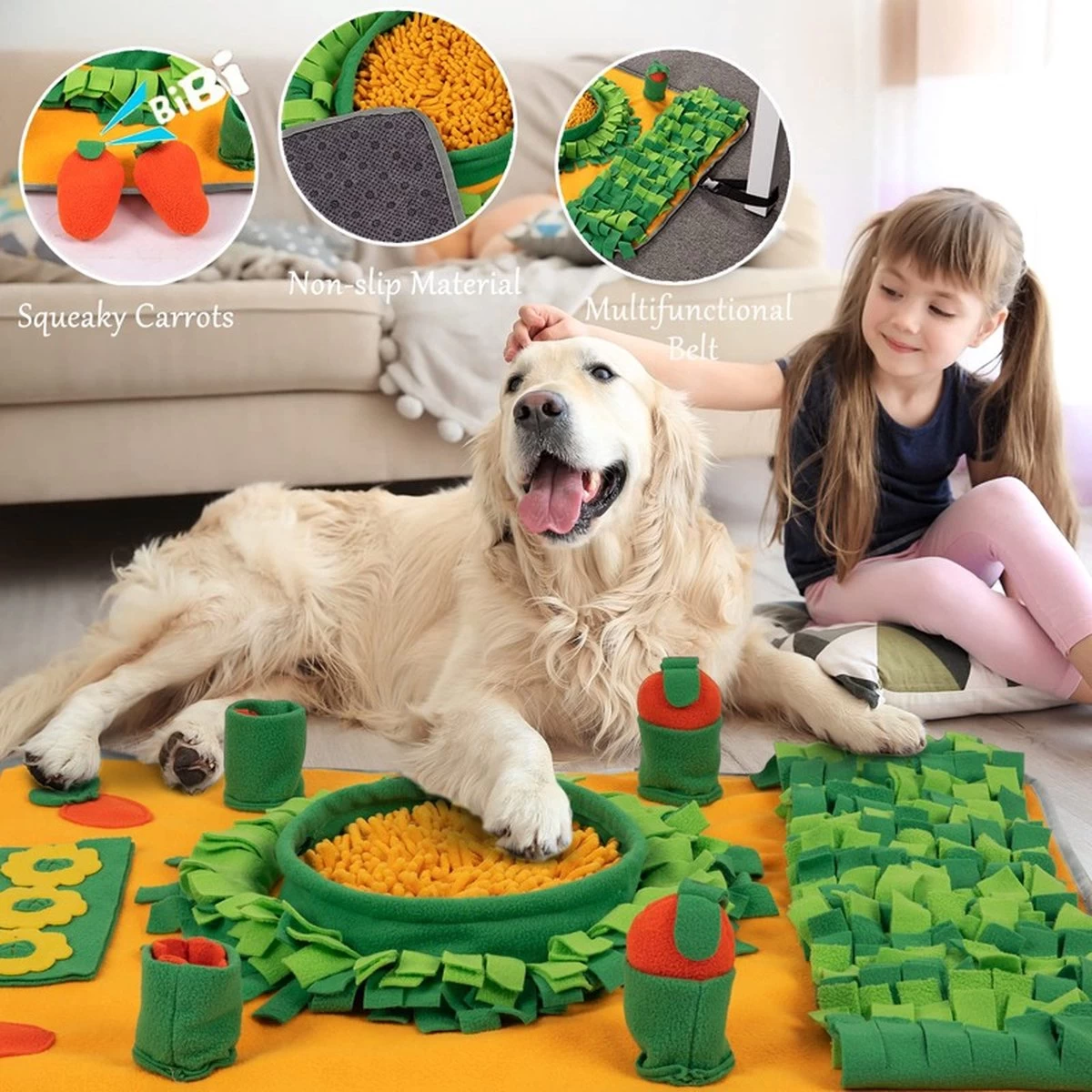 Benepaw Interactieve Hond Puzzel Speelgoed Duurzaam Huisdier Snuffel Mat Puppy Training Traag Intelligent Voeren Stimuleert Natuurlijke Foerageren 3 Benepaw Interactieve Hond Puzzel Speelgoed Duurzaam Huisdier Snuffel Mat Puppy Training Traag Intelligent Voeren Stimuleert Natuurlijke Foerageren