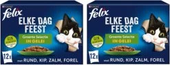 2x Felix – Elke Dag Feest Groente Selectie In Gelei – Kattenvoer – 12x85g