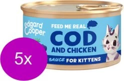 5x Edgard & Cooper Kitten Chunks Kip & Kabeljauw – Kattenvoer – 85g