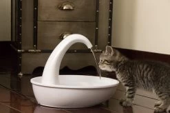 Drinkfontein Katten En Hond – Waterfontein – Kattenfontein – Zwaan – 2,36 L – 32x22x23 Cm – Wit