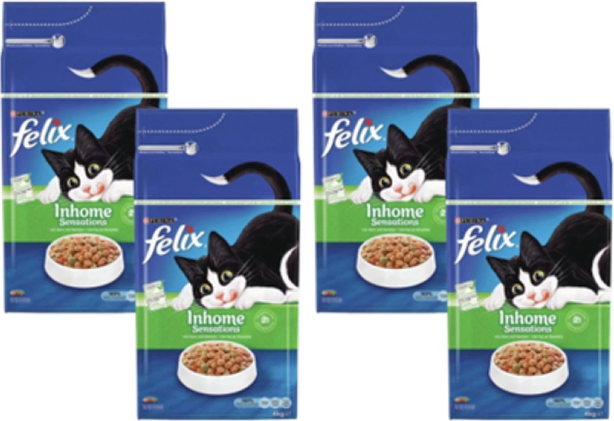 4x Felix Sensations Droog Inhome – Kattenvoer – 4kg
