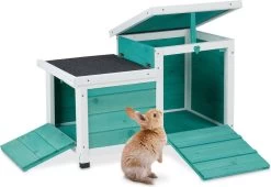 Relaxdays Konijnenhuis – Cavia Huisje Buiten – Nachthok Konijn – Schuilhok – Schuilhuisje