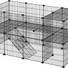 LIVINGSIGNS Kooi, 36 Borden, 2 Niveaus, 143 X 71 X 73 Cm, Doos Voor Kleine Dieren En Cavia’s Incl. Rubberen Hamer Voor Binnen, Individueel Te Monteren, Zwart -Huisdierbenodigdheden Winkel 1200x833