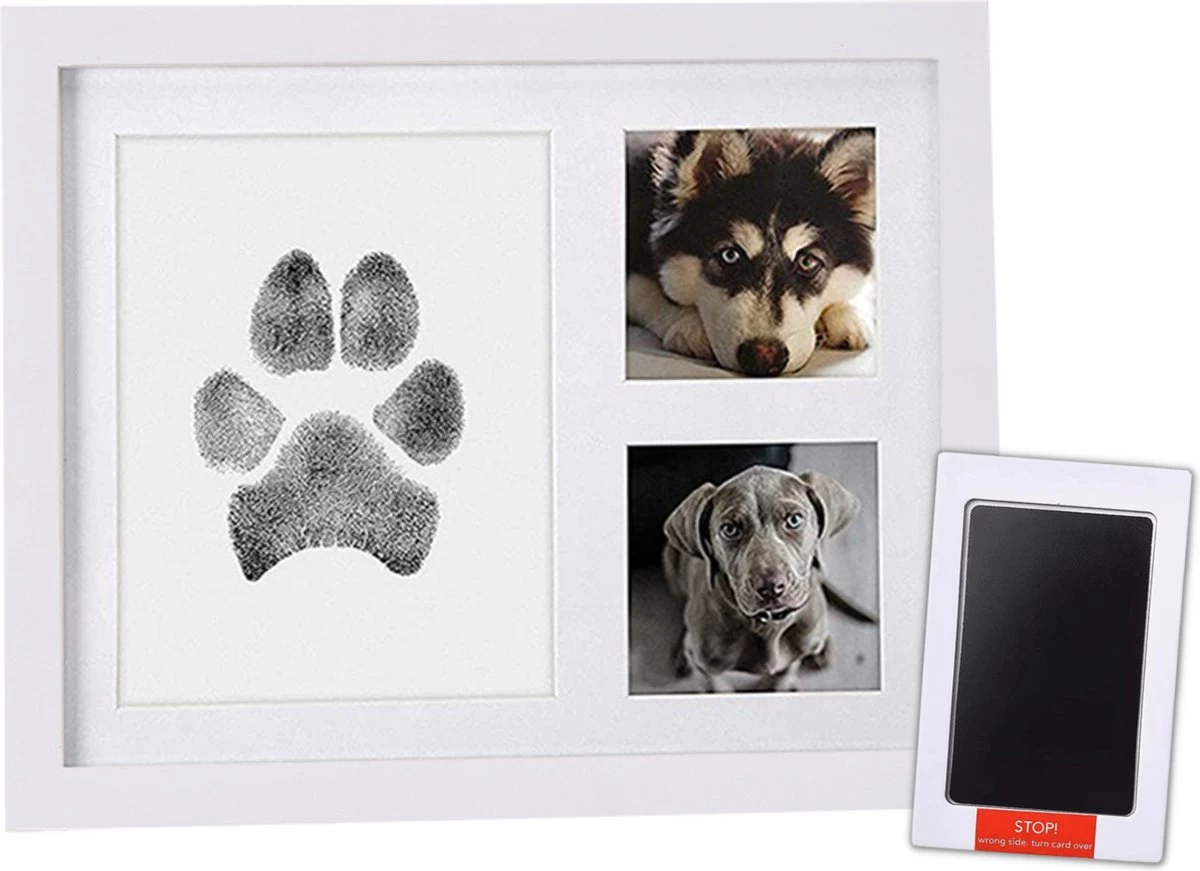 NOVOB® Fotolijst Met Inktafdruk – Pootafdruk Hond – Contactloos – Hondenspeelgoed – Voetafdruk Baby – Handafdruk – Kraamcadeau – Bodycasting – 23.5 X 29 Cm | Wit 3 NOVOB® Fotolijst Met Inktafdruk – Pootafdruk Hond – Contactloos – Hondenspeelgoed – Voetafdruk Baby – Handafdruk – Kraamcadeau – Bodycasting – 23.5 X 29 Cm | Wit