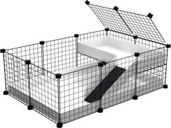 EnNELA Draadkubus Kooi Met Loft Voor Cavia 3 X 2 X 1 C&C Cage Zwart