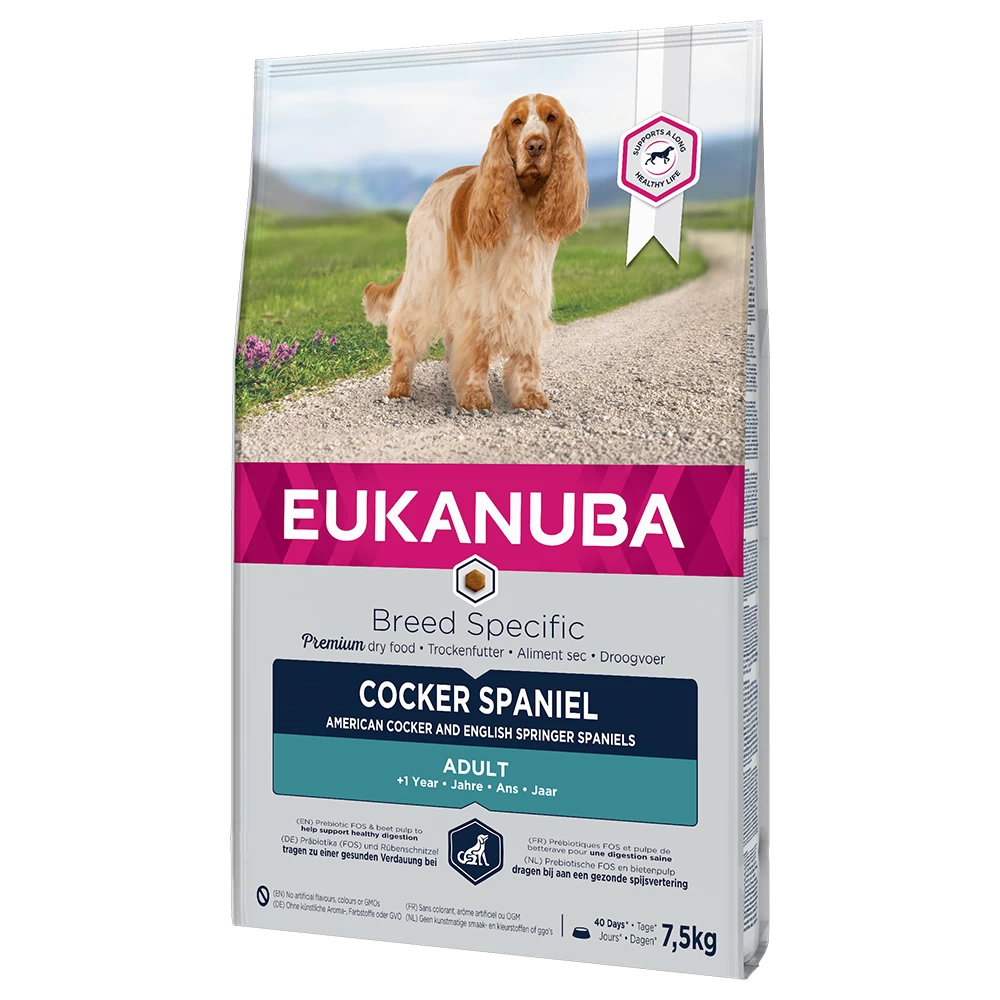 10% Korting! 7,5kg Cocker Spaniel Eukanuba Breed Hondenvoer