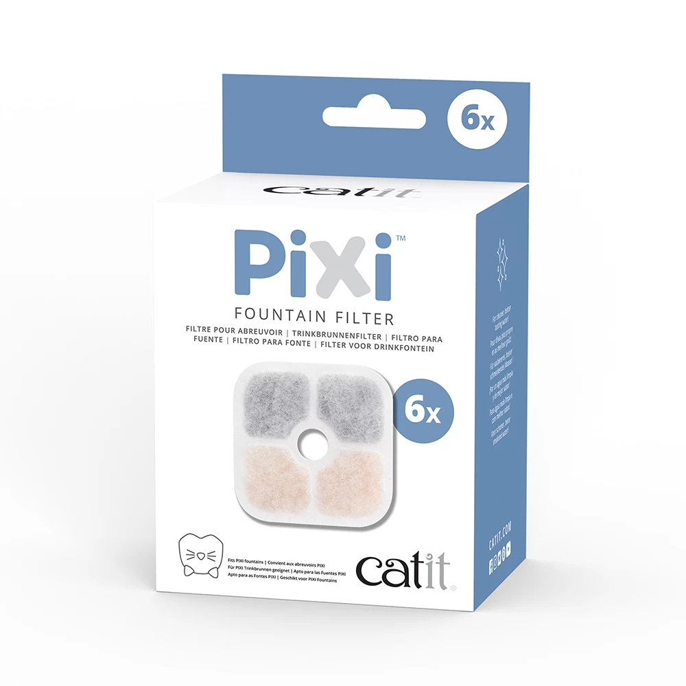 6 Stuk Vervangende Filters Voor Catit PIXI Drinkfontein, Blauw Kat 3 6 Stuk Vervangende Filters Voor Catit PIXI Drinkfontein, Blauw Kat