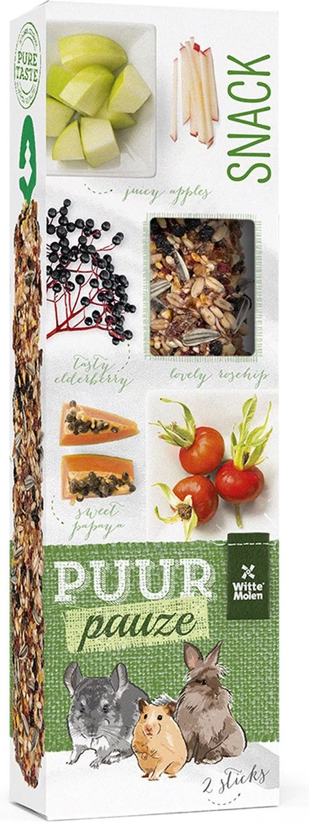 Witte Molen Puur Pauze Sticks Rozenbottel En Appel | Voor Knaagdieren 3 Witte Molen Puur Pauze Sticks Rozenbottel En Appel | Voor Knaagdieren