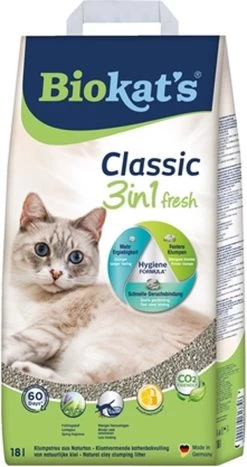 Biokat’s Classic Fresh – 18 L – Kattenbakvulling – Klontvormend – Lente Geur