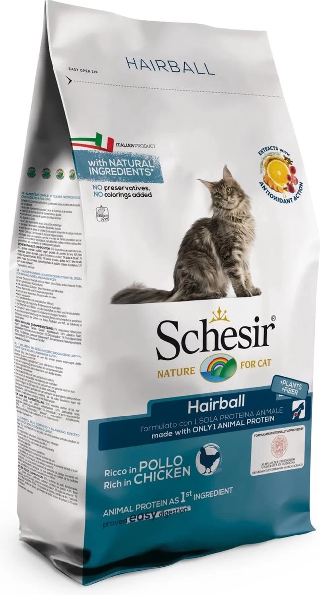 Schesir Cat Dry Hairball Kip – Kattenvoer – 1.5 Kg 3 Schesir Cat Dry Hairball Kip – Kattenvoer – 1.5 Kg
