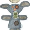 Country Dog Tiny Buttons – Honden Speelgoed – Honden Speeltje Met Piepgeluid – Honden Knuffel Gemaakt Van Duurzame Materialen – Dubbel Gestikt – Extra Lagen – Voor Trek Spelletjes Of Apporteren – Grijs/Blauw – 21cm -Huisdierbenodigdheden Winkel 687x1200