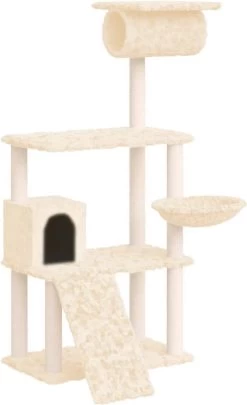 La Dolce Vita – Kattenmeubel Met Sisal Krabpalen 131 Cm Crèmekleurig