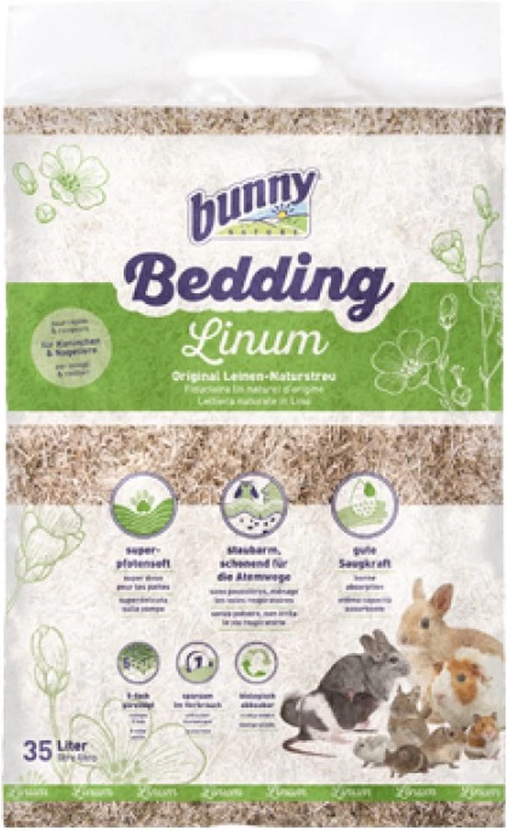 Biofood Bunny Nature Bedding Linum – Bodembedekking – 12.5L 3 Biofood Bunny Nature Bedding Linum – Bodembedekking – 12.5L