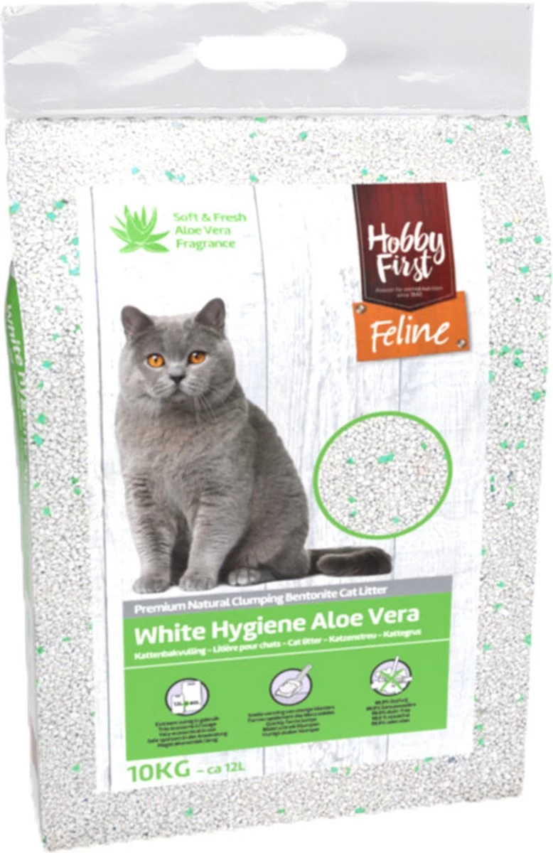 Hobby First Feline White Hygiëne Aloe Vera 12 Ltr 3 Hobby First Feline White Hygiëne Aloe Vera 12 Ltr