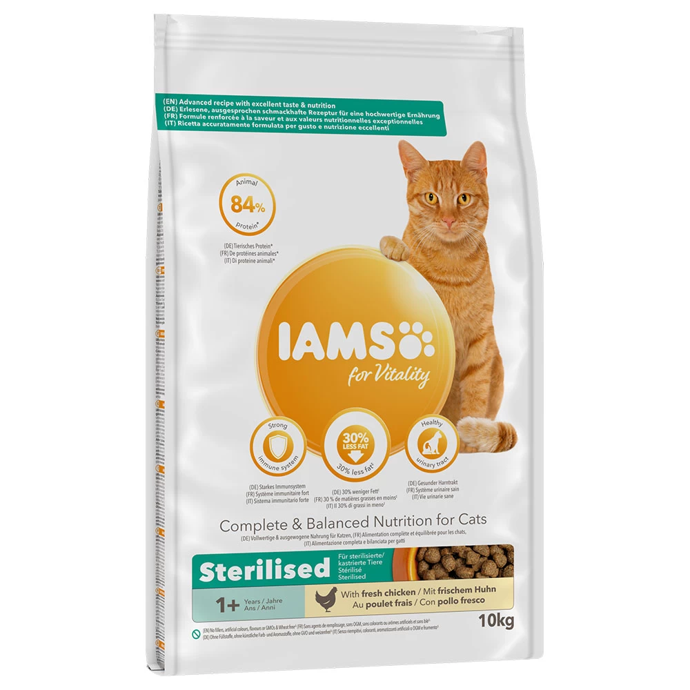 10kg Adult Sterilised Chicken IAMS Vitality Kattenvoer 3 10kg Adult Sterilised Chicken IAMS Vitality Kattenvoer