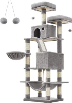 Kattenkrabpaal / Grote Klimboom – Speelhuis Voor Katten / Playhouse For Cats 55 X 45 X 168 Cm