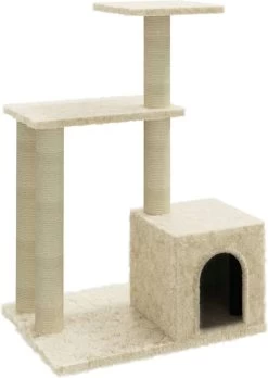 La Dolce Vita – Kattenmeubel Met Sisal Krabpalen 71 Cm Crèmekleurig